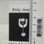 14 Gauge Blue Star Flower Ball Tongue Nipple Ring Barbell Body Piercing Jewelry