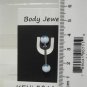 14 Gauge Blue Star Flower Ball Tongue Nipple Ring Barbell Body Piercing Jewelry