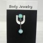 14 Gauge Green Circles Ball Tongue Nipple Ring Barbell Body Piercing Jewelry