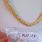 Beige Tan Cream Colored Shell Leather Choker Necklace