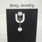 14 Gauge White Butterfly Ball Tongue Nipple Ring Barbell Body Piercing Jewelry