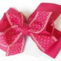 Pink White Polka Dot Hair Bows Alligator Clip Barrette
