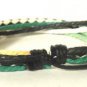 Wrapped Leather Bracelet Surfer Wristband Ethnic Tribal Yellow White Black