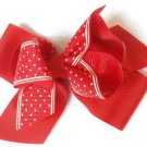 Red White Polka Dot Hair Bows Alligator Clip Barrette