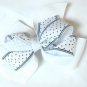 White Black Polka Dot Hair Bows Alligator Clip Barrette