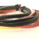 Wrapped Leather Bracelet Surfer Wristband Ethnic Tribal Red Pink White