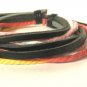 Wrapped Leather Bracelet Surfer Wristband Ethnic Tribal Red Pink White