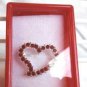 Red Stone Studded Heart Fashion Brooch Broach Pin in Matching Case