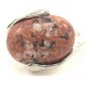 Coral Black White Natural Stone Gemstone Silver Tone Ring Gift Box Included Xmas