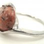 Coral Black White Natural Stone Gemstone Silver Tone Ring Gift Box Included Xmas