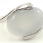 White Natural Smooth Stone Gemstone Silver Tone Ring Gift Box Included Xmas