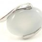 White Natural Smooth Stone Gemstone Silver Tone Ring Gift Box Included Xmas