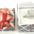 Gray Natural Smooth Stone Gemstone Silver Tone Ring Gift Box Included Christmas