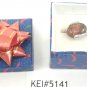 Coral Green Natural Smooth Stone Gemstone Silver Tone Ring Gift Box Included