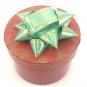 Green Natural Smooth Stone Gemstone Silver Tone Ring Gift Box Included Xmas