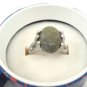 Green Natural Stone Gemstone Silver Tone Ring Gift Box Included Xmas