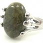 Green Natural Stone Gemstone Silver Tone Ring Gift Box Included Xmas