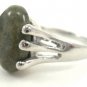 Green Natural Stone Gemstone Silver Tone Ring Gift Box Included Xmas
