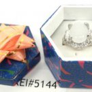 White Natural Stone Gemstone Silver Tone Ring Gift Box Included Xmas
