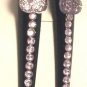 Lot 2 Purple Heart Rhinestone Black Hair Clip Alligator Salon Barrette Elegant