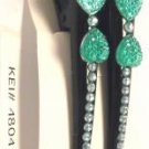 Lot 2 Green Heart Rhinestone Black Hair Clip Alligator Salon Barrette Elegant