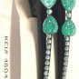 Lot 2 Green Heart Rhinestone Black Hair Clip Alligator Salon Barrette Elegant
