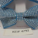 Lot 2 Blue Silver Tone Studded Hair Bows Alligator Clip Barrette Adorable