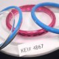 Lot 5 Pink Blue Silver Tone Bangle Bracelets