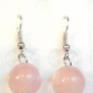 Pink Cat Eye Bead Round Dangle Earrings
