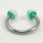 18 Gauge Horseshoe Blue Green UV Acrylic Ball Lip Ear Nose Body Piercing Jewelry