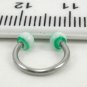 18 Gauge Horseshoe Blue Green UV Acrylic Ball Lip Ear Nose Body Piercing Jewelry