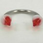 18 Gauge Horseshoe Red UV Acrylic Spike Cone Ear Nose Body Piercing Jewelry