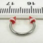 18 Gauge Horseshoe Red UV Acrylic Spike Cone Ear Nose Body Piercing Jewelry