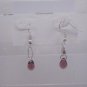 Silver Plated Amethyst Purple Czech Glass Teardrop Dangle Earrings Artisan