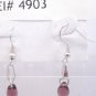 Silver Plated Amethyst Purple Czech Glass Teardrop Dangle Earrings Artisan