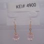 Gold Plated Pink Czech Glass Square Dangle Earrings Artisan Gorgeous