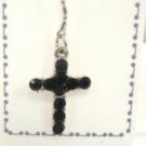14 Gauge Black Crystal Cross Dangle Belly Button Navel Ring Body Jewelry