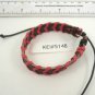 Red Brown Wrapped Leather Bracelet Surfer Wristband Ethnic Tribal Cool