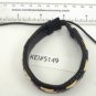 Pink White Yellow Black Wrapped Leather Bracelet Surfer Wristband Ethnic