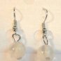 Clear Round White Millefiori Dangle Earrings