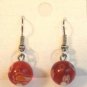 Red Round Yellow Blue White Millefiori Dangle Earrings