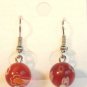 Red Round Yellow Blue White Millefiori Dangle Earrings
