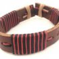 Red Black Brown Wrap Hemp Leather Bracelet Surfer Wristband Ethnic Tribal Cool