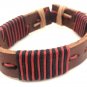 Red Black Brown Wrap Hemp Leather Bracelet Surfer Wristband Ethnic Tribal Cool