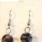 Black Round Red Orange Blue Yellow White Millefiori Dangle Earrings