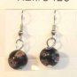 Black Round Red Orange Blue Yellow White Millefiori Dangle Earrings