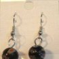 Black Round Red Orange Blue Yellow White Millefiori Dangle Earrings