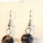Black Round Red Orange Blue Yellow White Millefiori Dangle Earrings
