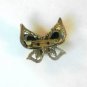 Green Double Butterfly Fashion Brooch Broach Pin Gold Tone