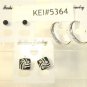 Lot 3 Black Stud Square Clear Rhinestone Silver Tone Hoop Earrings
